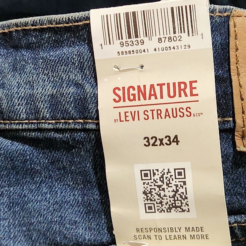 Levis Strauss Signature Jeans Size 32x34 Blue Relax Flex Moves With You. - Picture 5 of 11